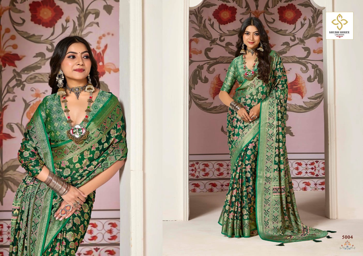 Shagun 5 By Shubh Shree Dull Moss Brasso Designer Saree Exporters In India